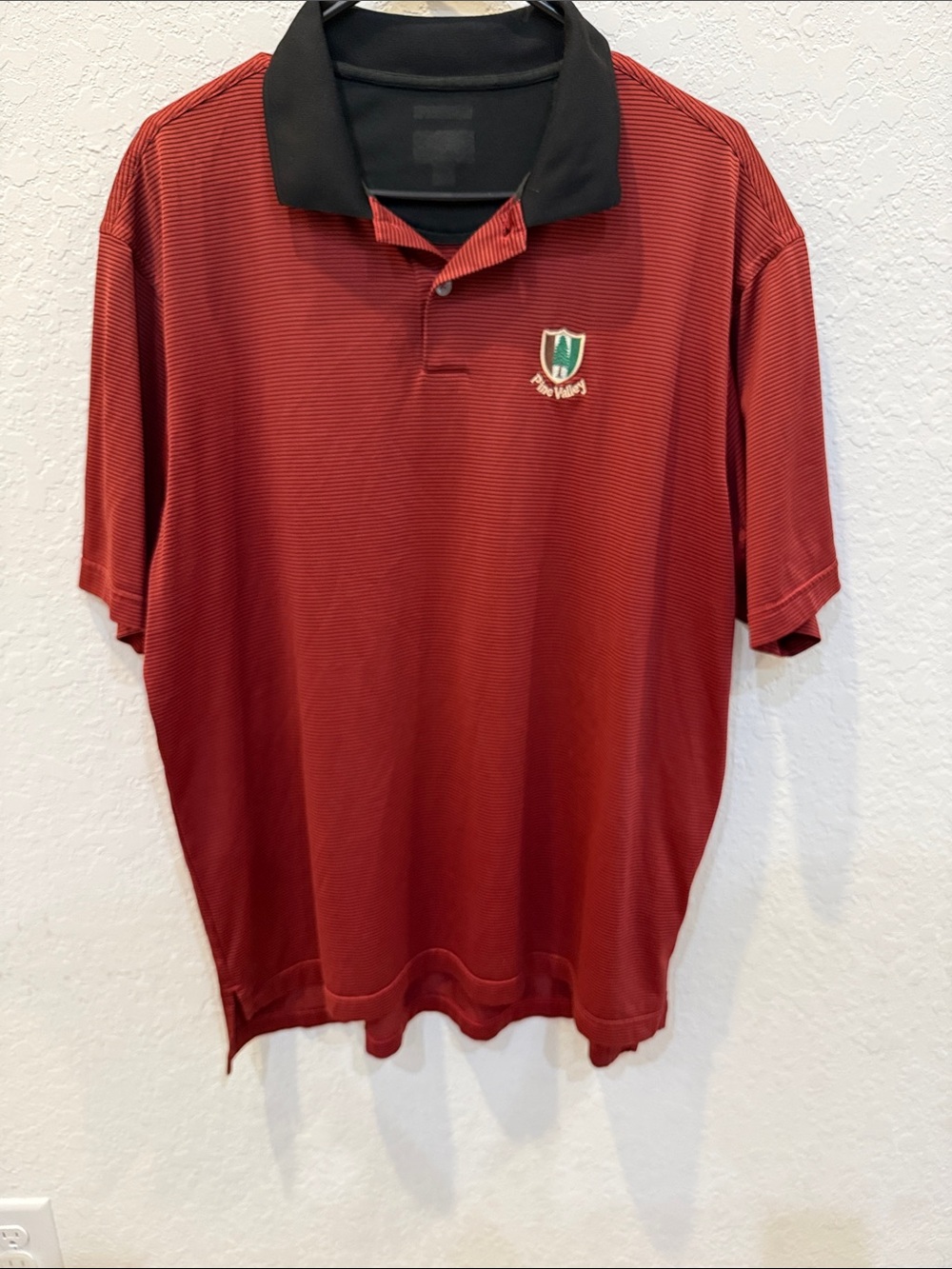 adidas Men's Burgundy Polo with Black Collar